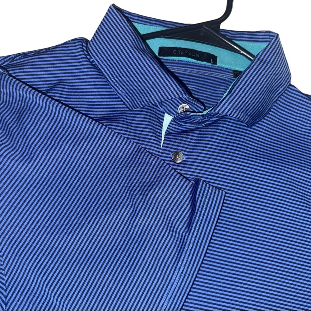Greyson Blue Striped Polo